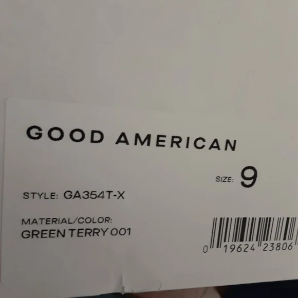 Good American Terry Cloth Green Slip-on Heel Size 9 NWT - Picture 5 of 5